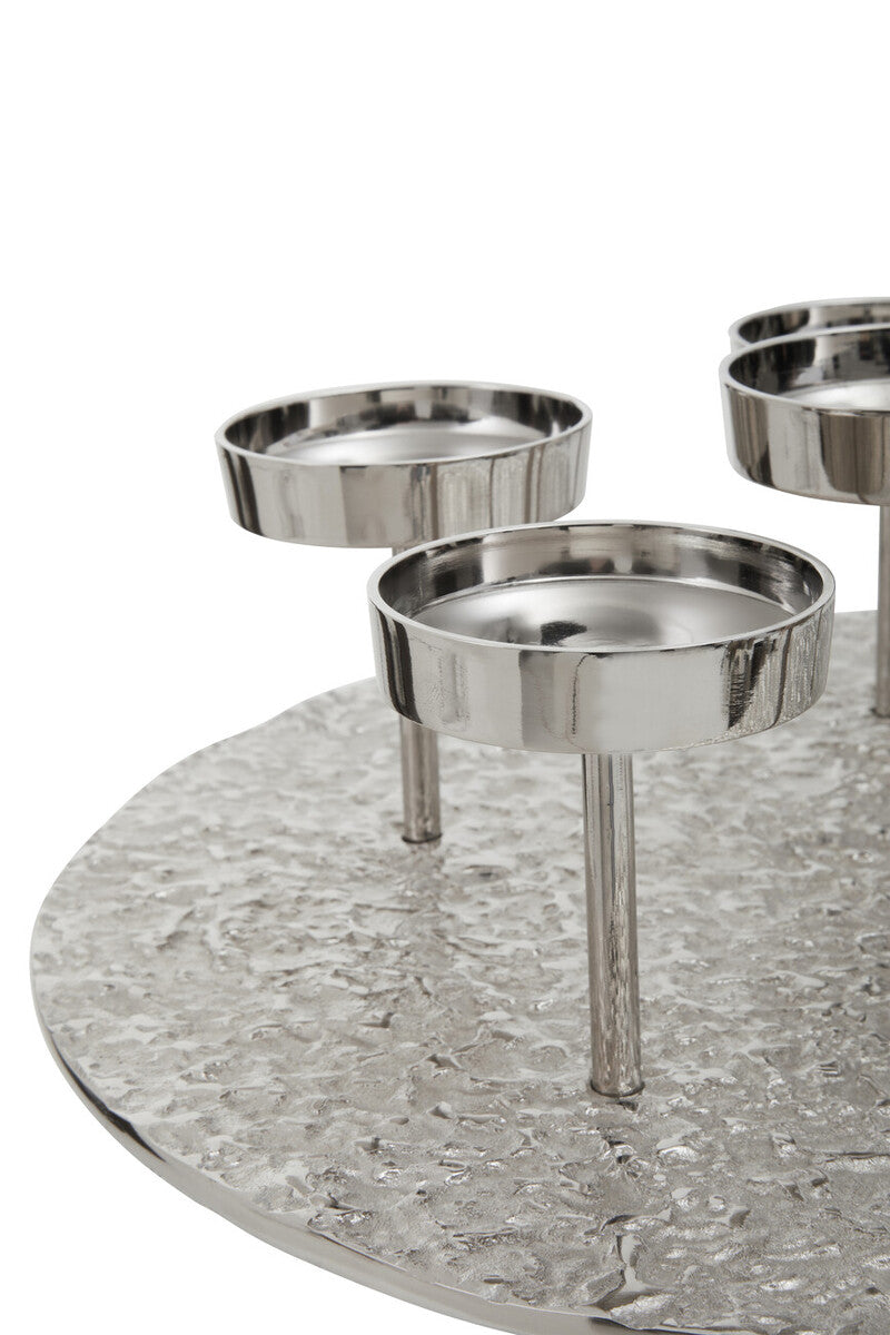 Akola Silver Round 6 Pillar Candle Holder - Image 3