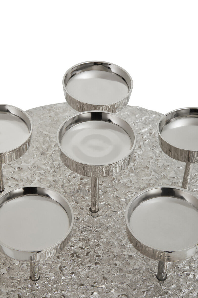 Akola Silver Round 6 Pillar Candle Holder - Image 5