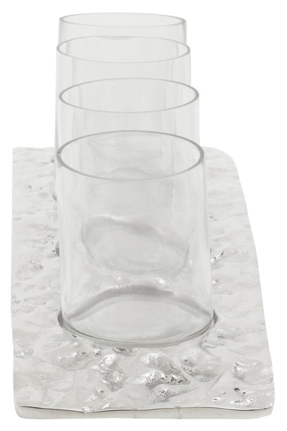 Akola Curved 4 Tealight Holder in Silver