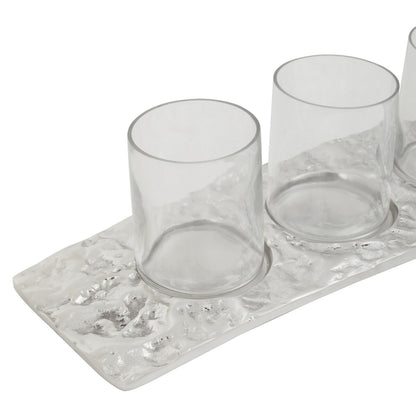 Akola Curved 4 Tealight Holder in Silver