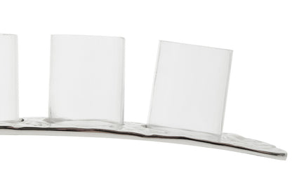 Akola Curved 4 Tealight Holder in Silver