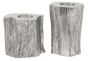 Akola Set Of Two Silver Tealight Holders