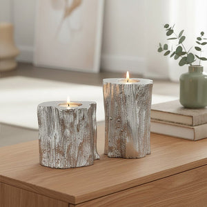 Akola Silver Finish Set of 2 Tealight Holders