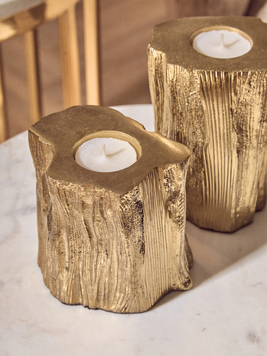 Akola Set Of Two Gold Tealight Holders - Image 3