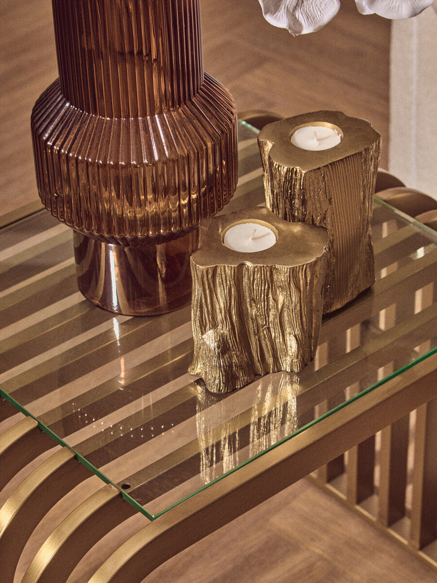 Akola Set Of Two Gold Tealight Holders - Image 7