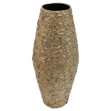 Akola Large Gold Textured Metal Vase