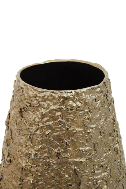Akola Large Gold Textured Metal Vase