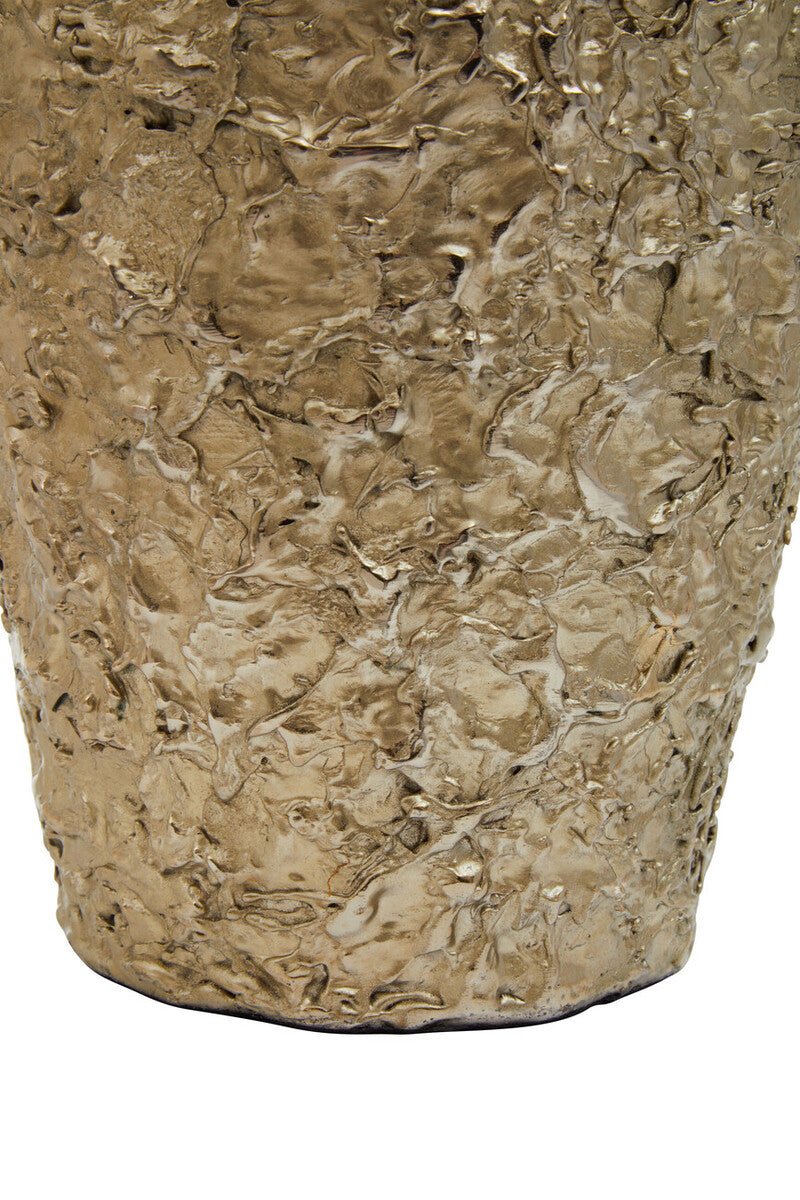 Akola Large Gold Textured Metal Vase