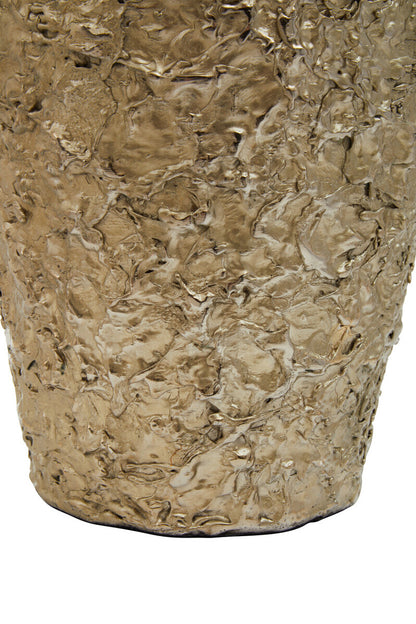 Akola Large Gold Textured Metal Vase