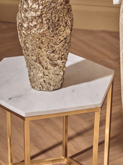 Akola Gold Textured Small Metal Vase