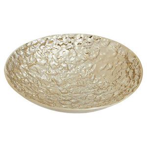 Akola Gold Textured Round Metal Bowl
