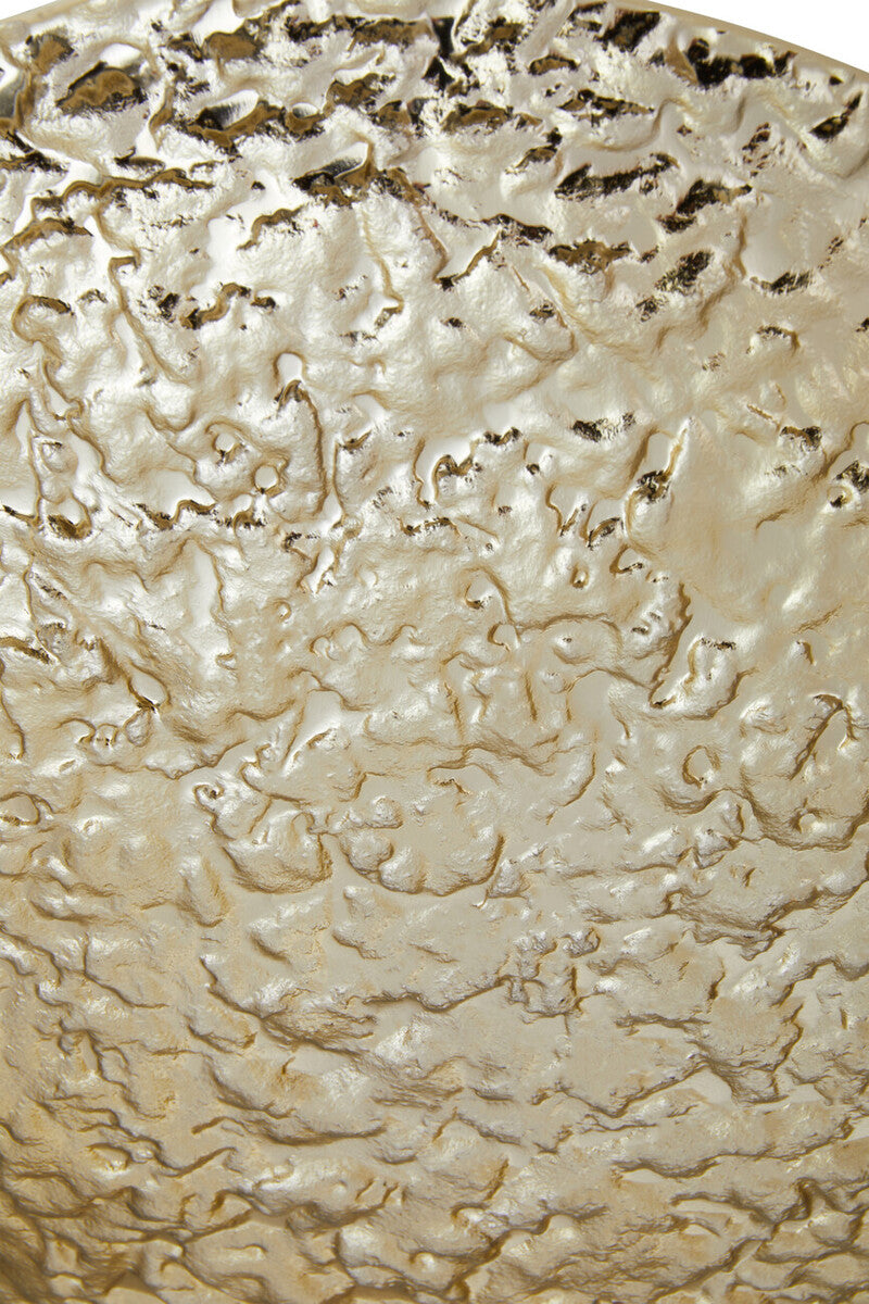 Akola Gold Textured Round Metal Bowl