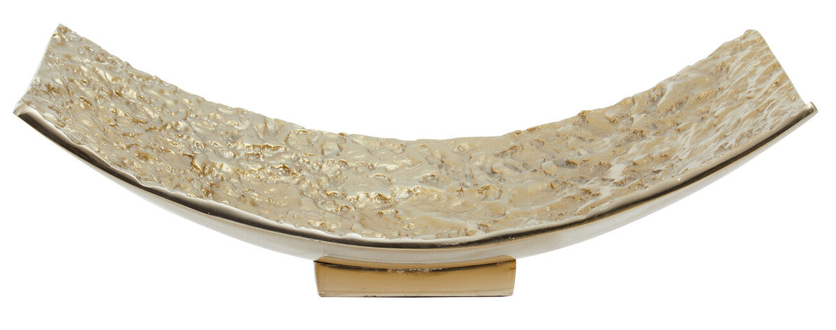 Decorative curved stone sculpture on a white background