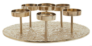 Akola Gold Round Six Pillar Candle Holder