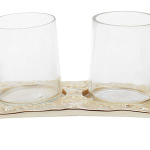 Antique Gold and Glass Tealight Holder | Akola