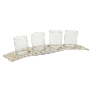 Akola Antique Gold and Glass Tealight Holder