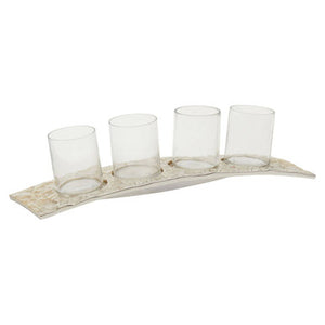 Akola Antique Gold and Glass Tealight Holder