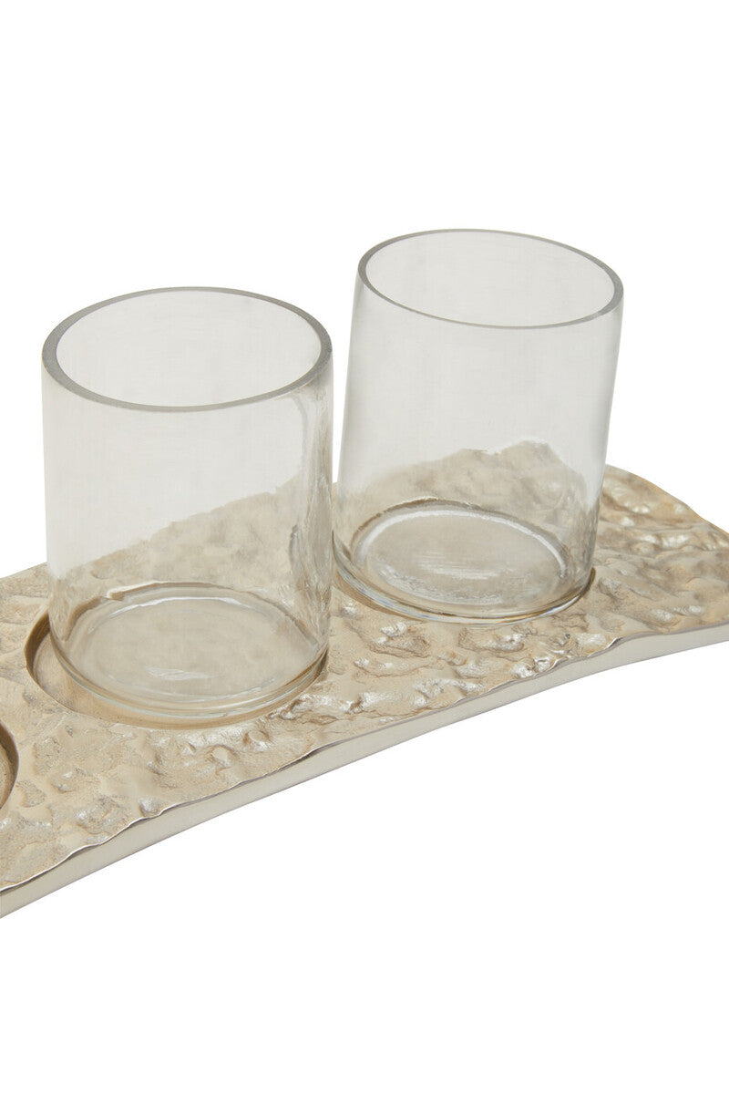 Akola Antique Gold and Glass Tealight Holder - Image 5