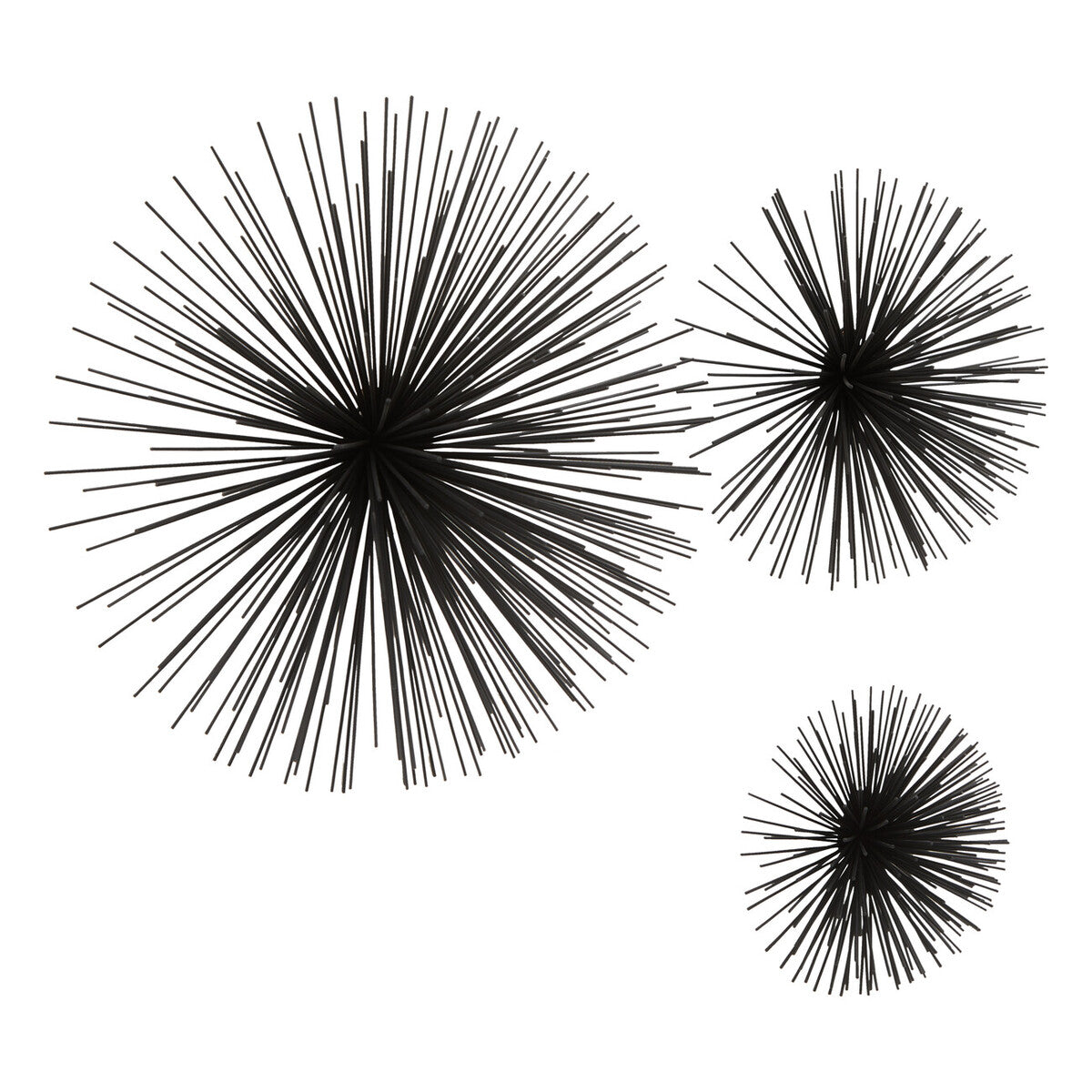 Mirano Set Of 3 Black Finish Starburst Wall Decor
