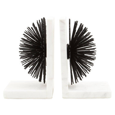Mirano Set Of Two Black Finish Starburst Bookends