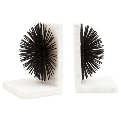Mirano Set Of Two Black Finish Starburst Bookends