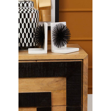 Mirano Set Of Two Black Finish Starburst Bookends - Image 6