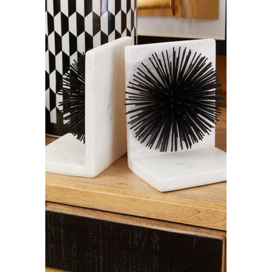 Mirano Set Of Two Black Finish Starburst Bookends - Image 7