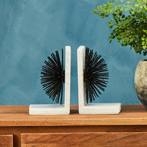 Mirano Set Of Two Black Finish Starburst Bookends