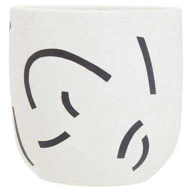 White electronic device with black symbols on a white background