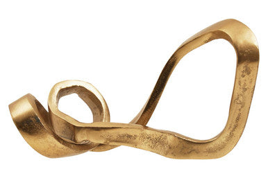 Prato Gold Finish Abstract Knot Sculpture