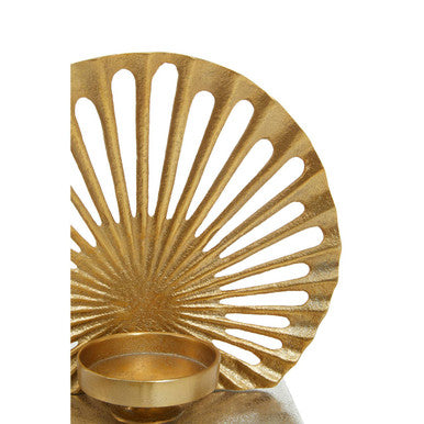 Dion Small Two Toned Silver and Gold Finish Candle Holder - Image 4