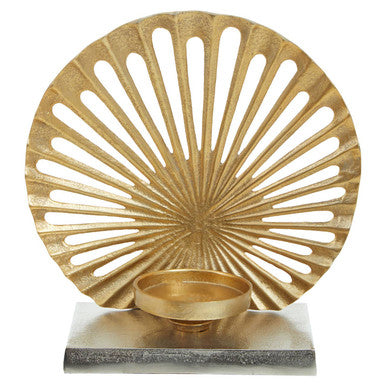Dion Large Two Toned Silver and Gold Finish Candle Holder - Image 6