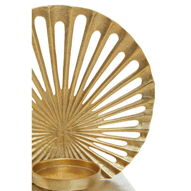 Dion Large Two Toned Silver and Gold Finish Candle Holder