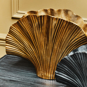 Danna Large Gold Finish Ginkgo Vase