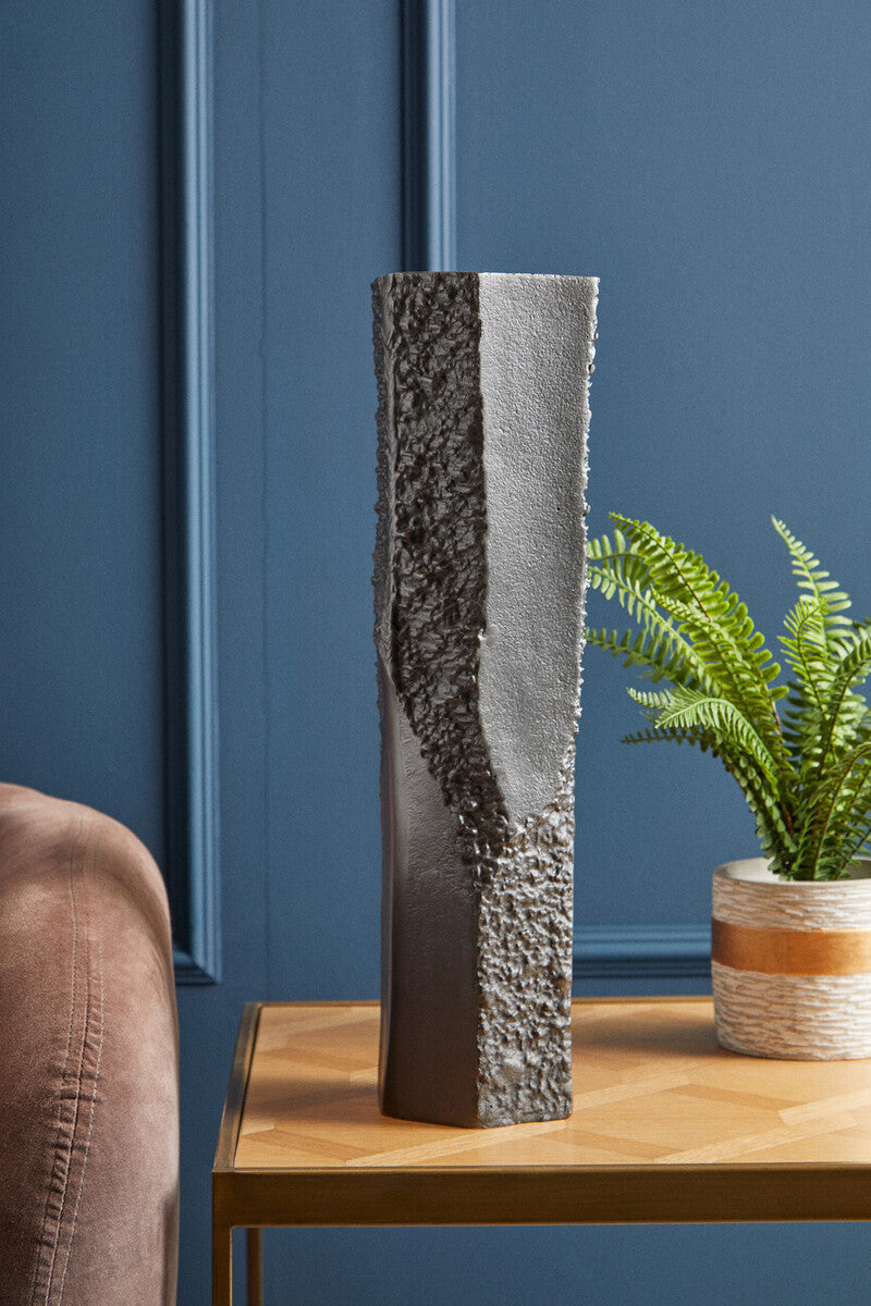 Dante Large Grey Textured Vase - Image 3