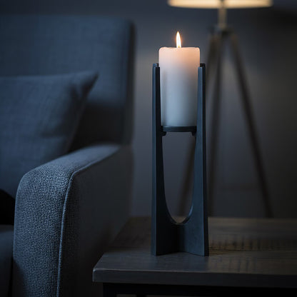 Dante Small Washed Grey Finish Candle Holder