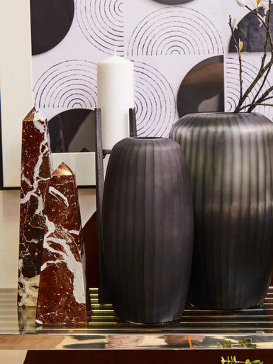 Dante Large Grey Finish Candle Holder