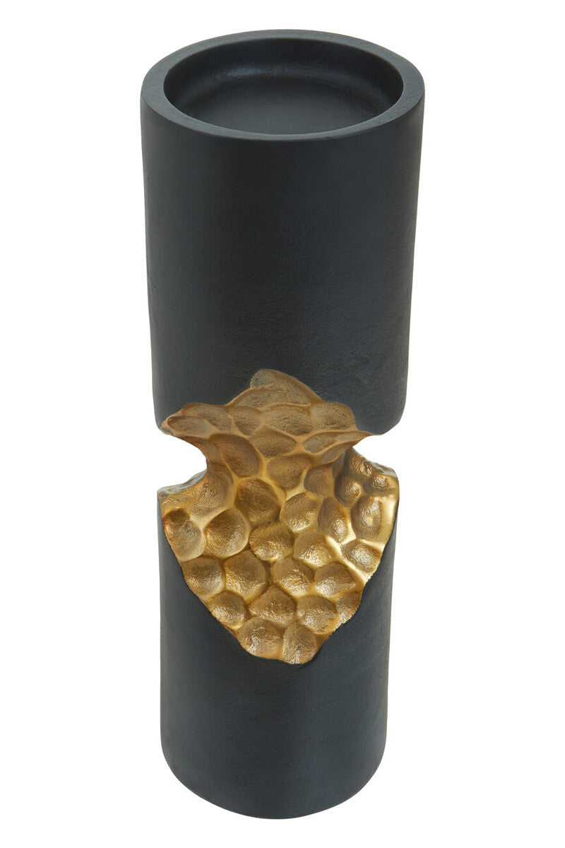 Daito Small Black and Gold Finish Candle Holder