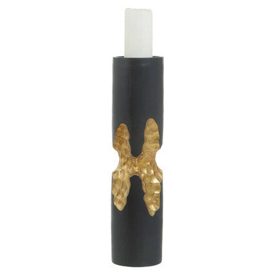 Daito Large Black and Gold Finish Candle Holder