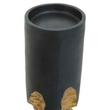 Daito Large Black and Gold Finish Candle Holder