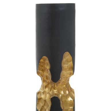 Daito Large Black and Gold Finish Candle Holder