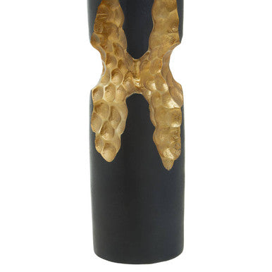 Daito Large Black and Gold Finish Candle Holder