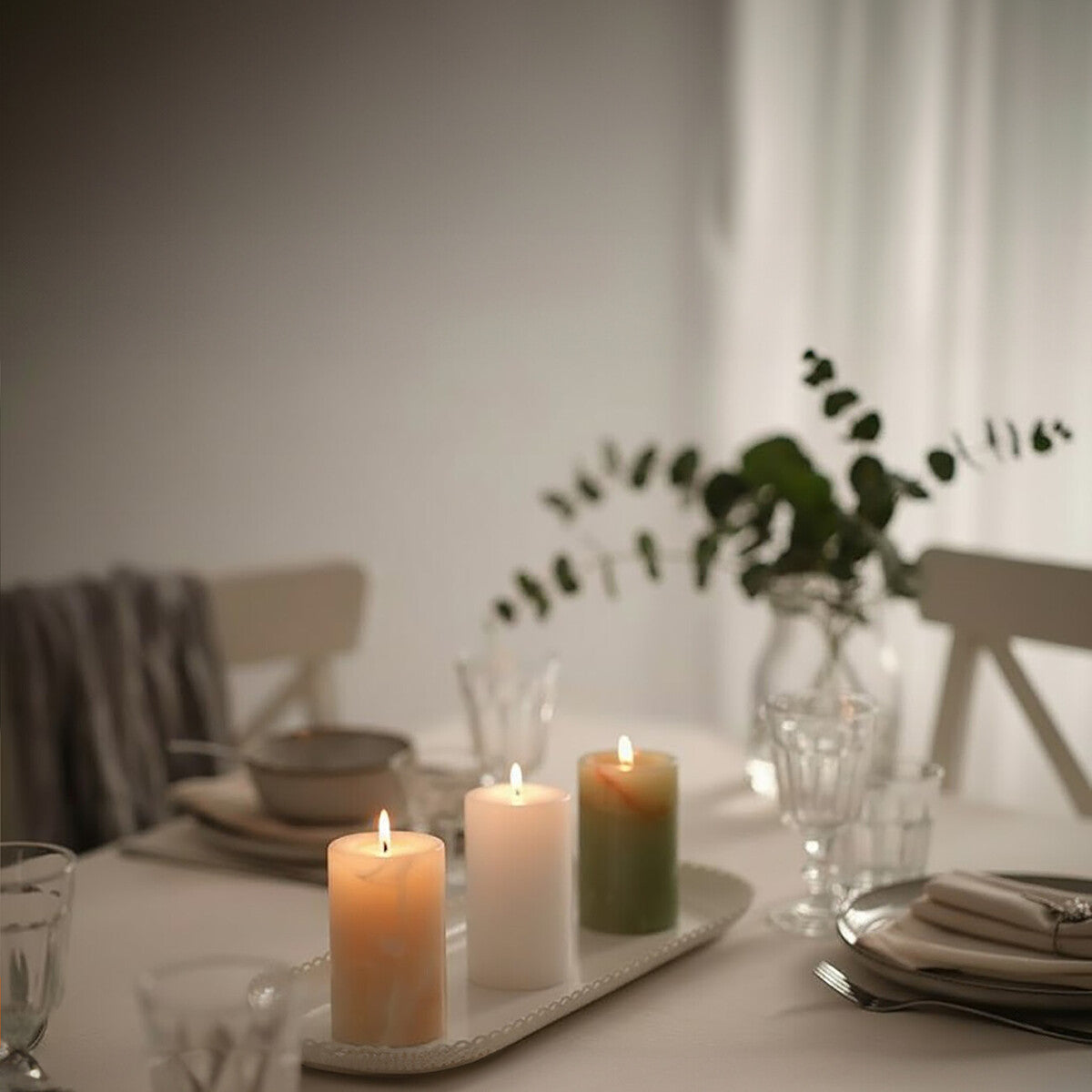 Oleena Set Of Three Onyx Tealight Holders