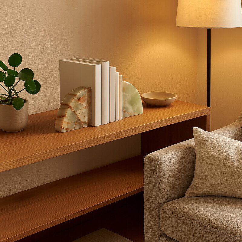 Oleena Set Of Two Onyx Bookends