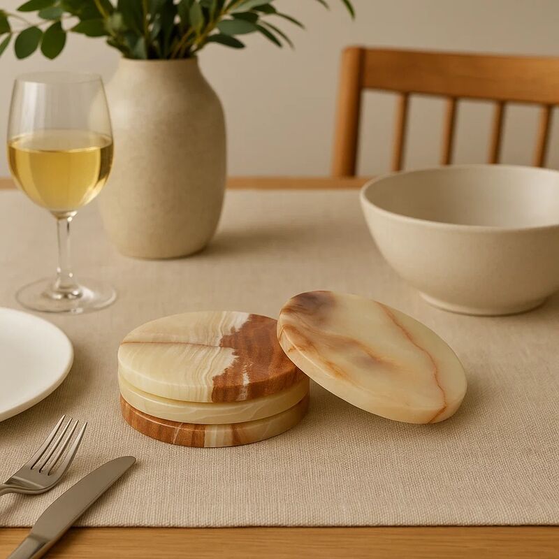 Oleena Set Of Four Onyx Coasters