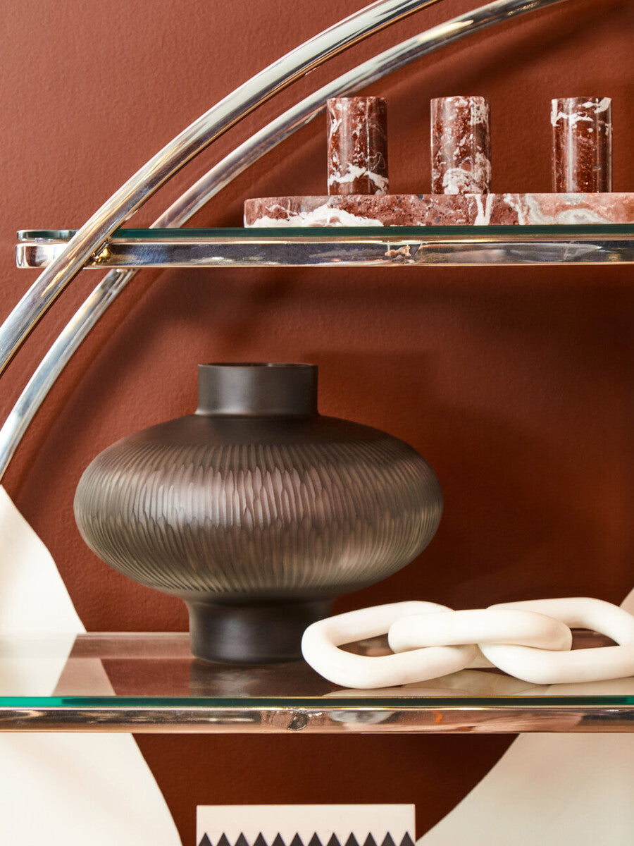 Salmo Set Of Three Red Marble Tealight Holders