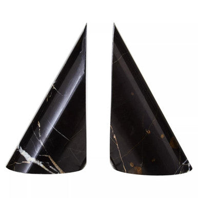 Salmo Set Of Two Black Marble Bookends