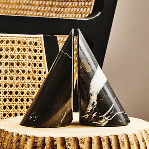 Set of Two Black Marble Bookends | Salmo