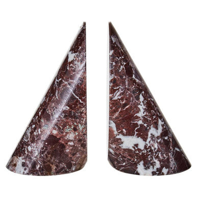 Salmo Set Of Two Red Marble Bookends