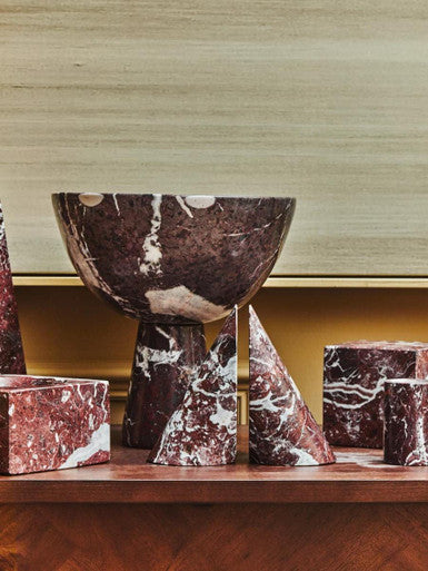 Salmo Set Of Two Red Marble Bookends